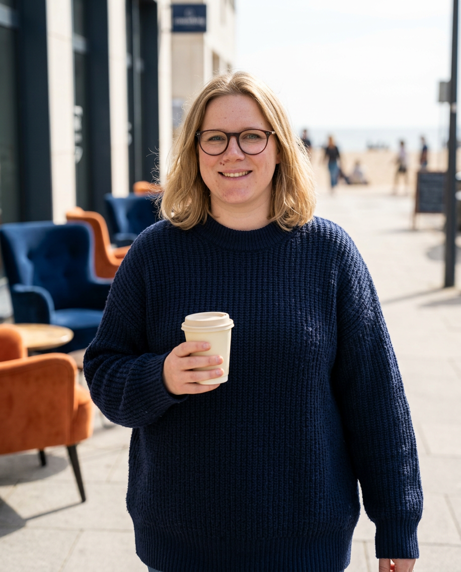 Justina Mauritz unterwegs mit Kaffee